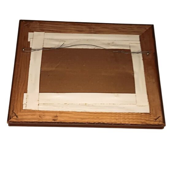 Vintage Small Painting W/ Mirror Barn Windmill Landscape Sunset Framed Rustic - Picture 4 of 12